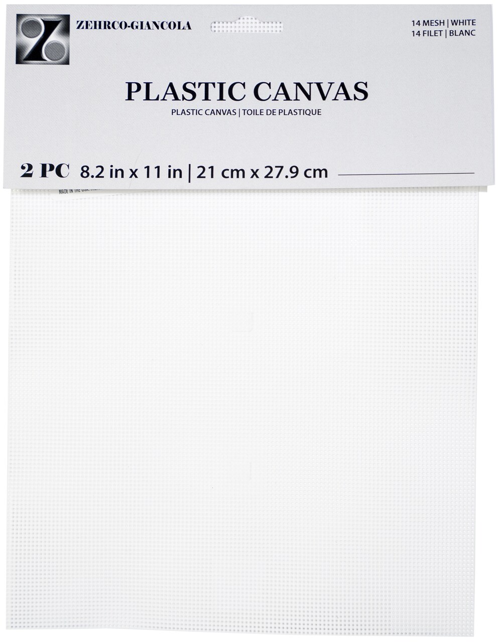 Zehrco-Giancola Perforated 14-count Plastic Canvas - 8.25" x 11" sheets, 2 pack